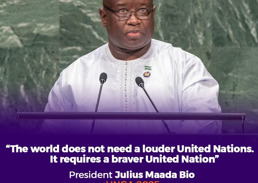 UNGA 2025- President Bio Renews Call for Africa’s Permanent Seat on UN Security Council