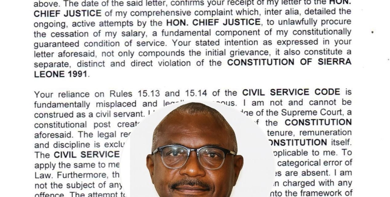 Justice Halloway Challenges His Suspension, Calls Salary Withholding Unconstitutional, Unlawful and a Threat to Judicial Independence