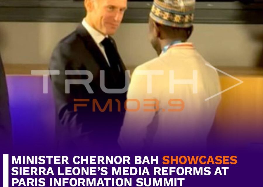 Minister Chernor Bah Showcases Sierra Leone’s Media Reforms at Paris Information Summit