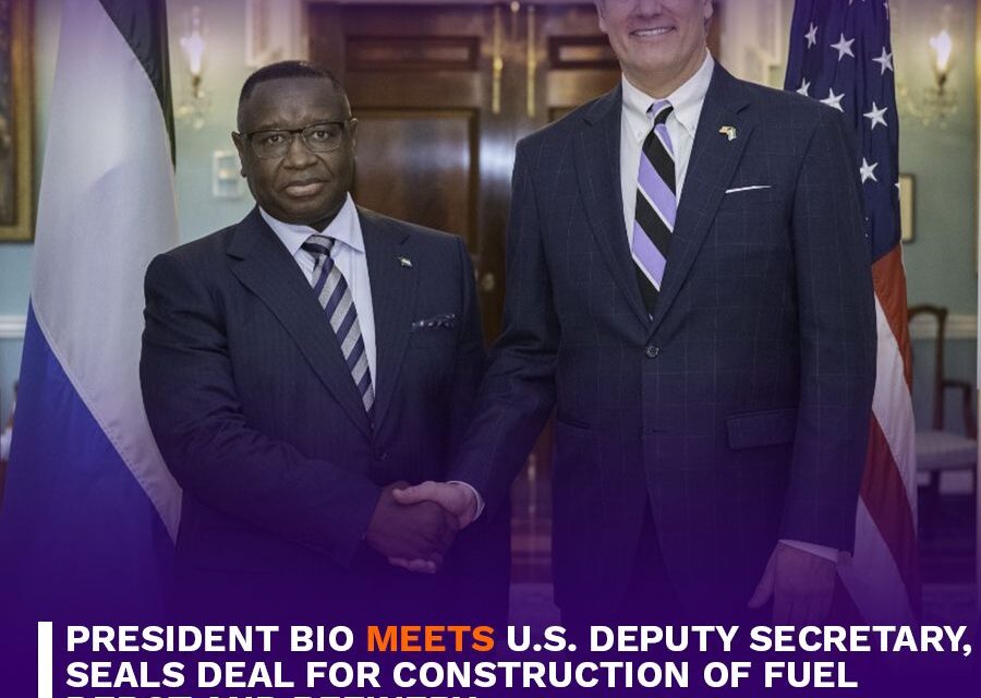 President Bio Meets U.S. Deputy Secretary Seals Deal for Construction of Fuel Depot and Refinery