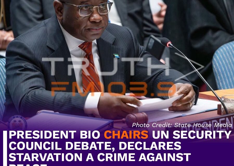 Bio Chairs UN Security Council Debate, Declares Starvation a Crime Against Peace