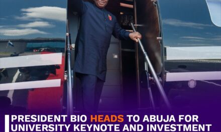 President Bio Heads to Abuja for University Keynote and Investment Talks