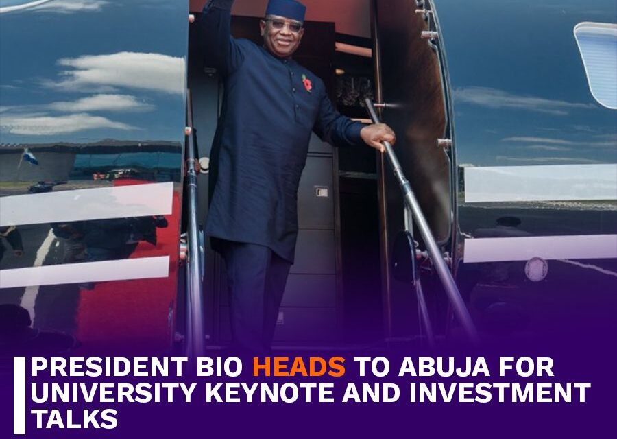 President Bio Heads to Abuja for University Keynote and Investment Talks