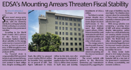 EDSA’s Mounting Arrears Threaten Fiscal Stability