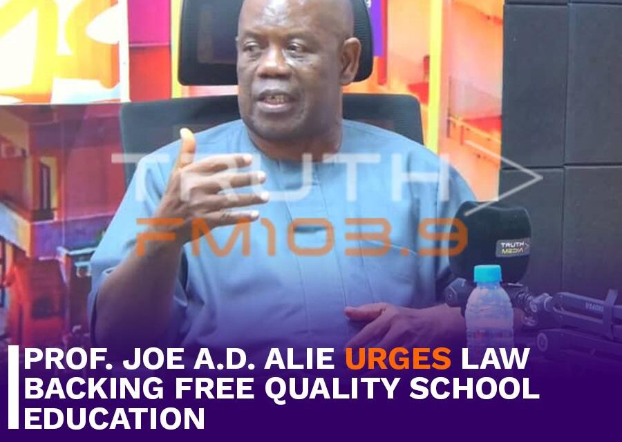Prof. Joe A. D. Alie Urges Law Backing Free Quality School Education