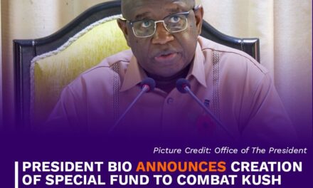 President Bio Announces Creation of Special Fund to Combat Kush Epidemic