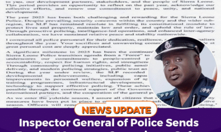 Inspector General of Police Sends Festive Message, Commits to Safer Sierra Leone in 2026