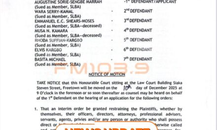 High Court to Hear Application on Sierra Leone Bar Association Extraordinary Meeting