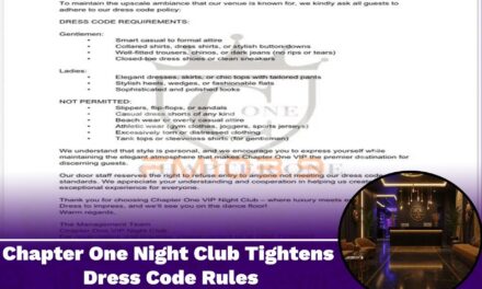 Chapter One Night Club Tightens Dress Code Rules