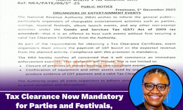 Tax Clearance Now Mandatory for Parties and Festivals, NRA Warns