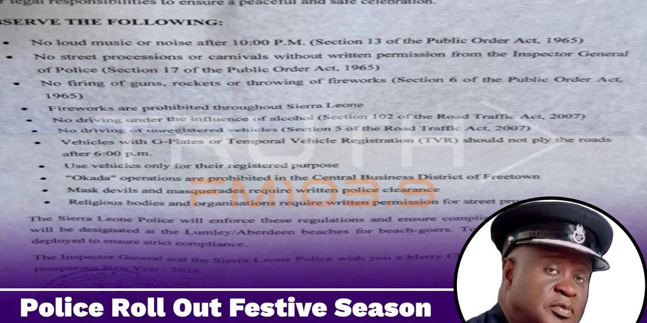 Police Roll Out Festive Season Directives to Safeguard Public Peace