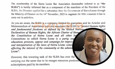 Government Approves NLe1.5 Million Annual Subvention for Sierra Leone Bar Association