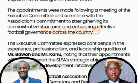 SLFA Names New General Secretary and Deputy