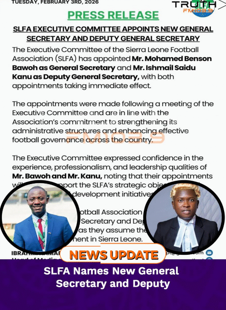 SLFA Names New General Secretary and Deputy