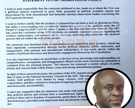 APC Secretary General Stands by Remarks, Calls Them Good-Faith Political Opinion