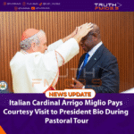 Italian Cardinal Arrigo Miglio Pays Courtesy Visit to President Bio During Pastoral Tour