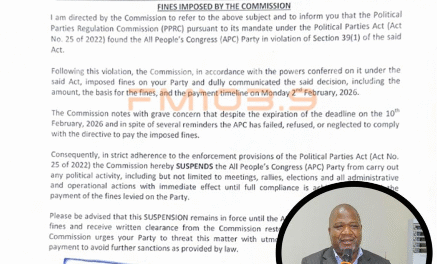 PPRC Suspends APC Over Failure to Pay Fines