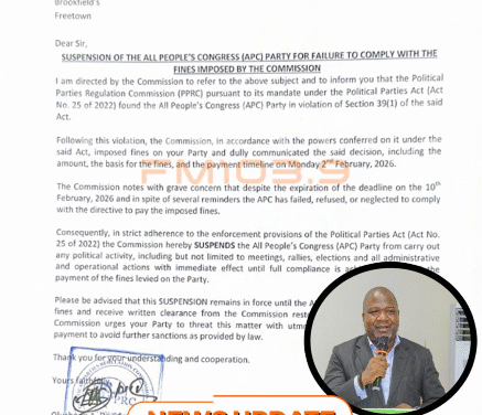 PPRC Suspends APC Over Failure to Pay Fines