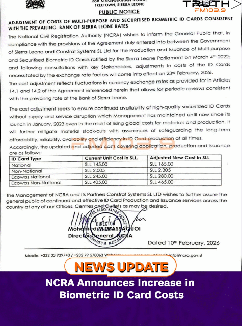 NCRA Announces Increase in Biometric ID Card Costs