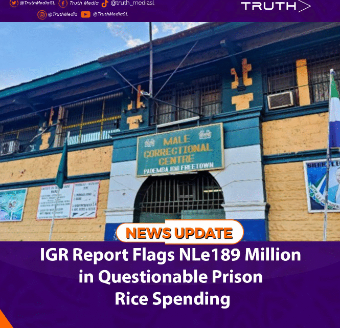 IGR Report Flags NLe189 Million in Questionable Prison Rice Spending