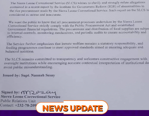 Correctional Service Denies Claims of Irregularities in Rice Procurement