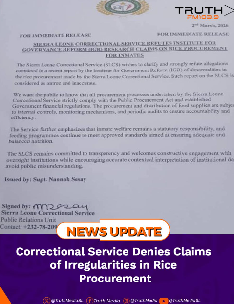 Correctional Service Denies Claims of Irregularities in Rice Procurement
