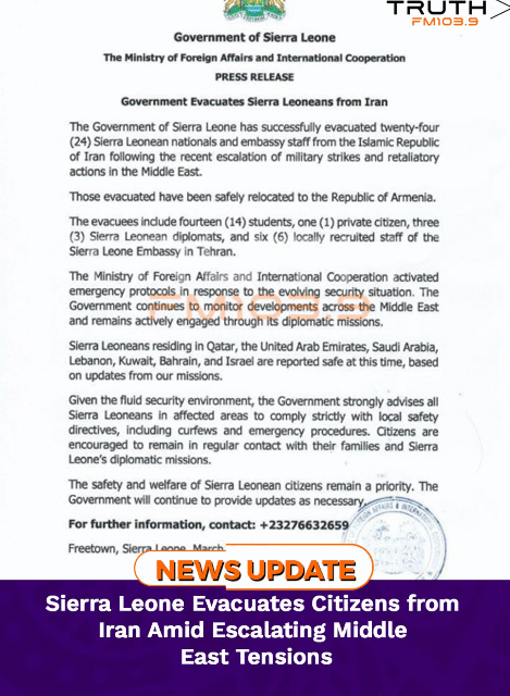 Sierra Leone Evacuates Citizens from Iran Amid Escalating Middle East Tensions