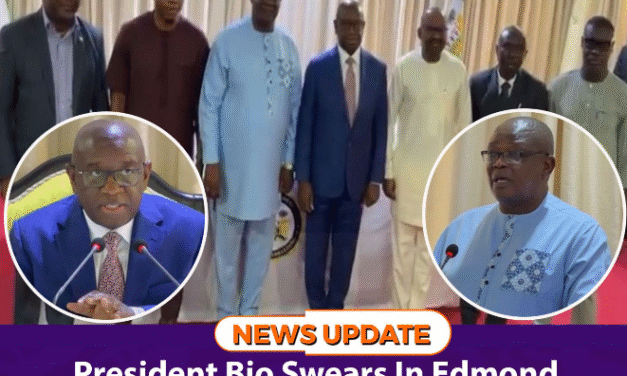 President Bio Swears In Edmond Sylvester Alpha as Chief Electoral Commissioner