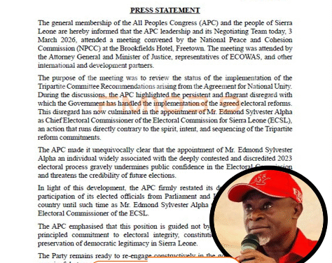 APC Restates Boycott, Citing Electoral Integrity Concerns