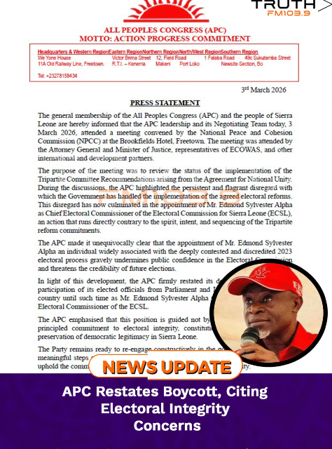 APC Restates Boycott, Citing Electoral Integrity Concerns