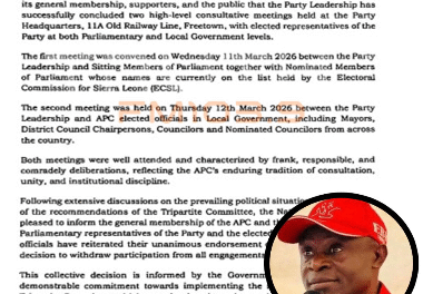 APC Leaders and Elected Officials Endorse Party Leadership’s Boycott Decision