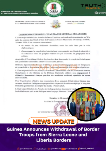 Mano River Union Summit: Guinea Announces Withdrawal of Border Troops from Sierra Leone and Liberia Borders