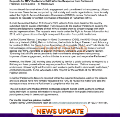 Civil Society Calls Out Parliament Over Right to Information Breach