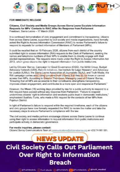 Civil Society Calls Out Parliament Over Right to Information Breach