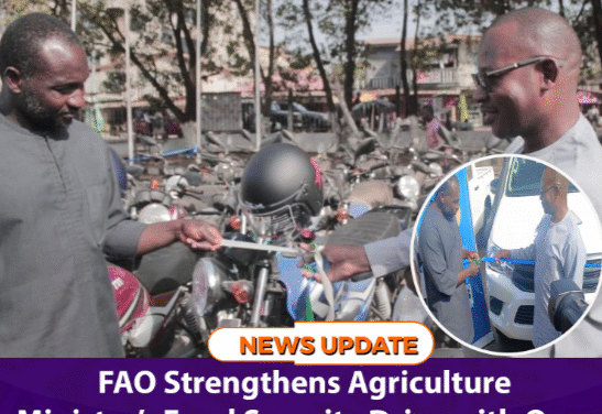 FAO Strengthens Agriculture Ministry’s Food Security Drive with Over 16 Hilux Vehicles and 45 Motorbikes