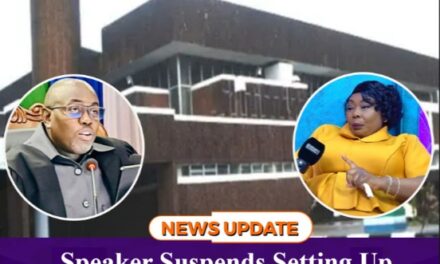 Speaker Suspends Setting Up Ad Hoc Committee to Investigate NEW