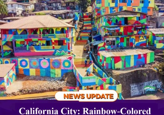 California City: Rainbow-Colored Houses Transform Mount Aureol’s Morgan Step Hill