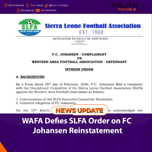 WAFA Defies SLFA Order on FC Johansen Reinstatement