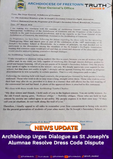 Archbishop Urges Dialogue as St Joseph’s Alumnae Resolve Dress Code Dispute