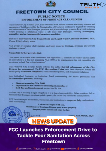 FCC Launches Enforcement Drive to Tackle Poor Sanitation Across Freetown