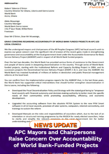 APC Mayors and Chairpersons Raise Concern Over Accountability of World Bank-Funded Projects