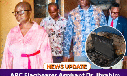 APC Flagbearer Aspirant Dr. Ibrahim Bangura Visits SLBC After Fire Disaster, Donates $5,000 and Laptops