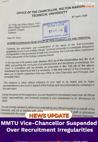 MMTU Vice-Chancellor Suspended Over Recruitment Irregularities
