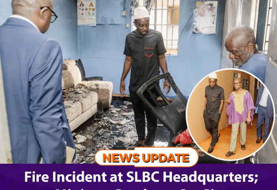 Fire Incident at SLBC Headquarters; Minister Conducts On-Site Assessment