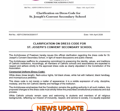 Archdiocese Reaffirms Dress Code at St. Joseph’s Convent Secondary School