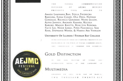 FBC and Illinois Journalism Students Win Gold at AEJMC Festival