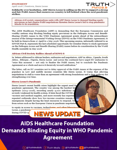 AIDS Healthcare Foundation Demands Binding Equity in WHO Pandemic Agreement
