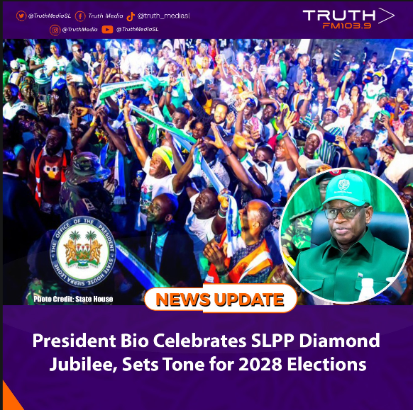 President Bio Celebrates SLPP Diamond Jubilee, Sets Tone for 2028 Elections