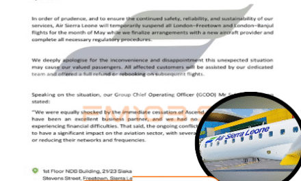 Air Sierra Leone Suspends London Flights After Sudden Bankruptcy of its Aircraft Provider