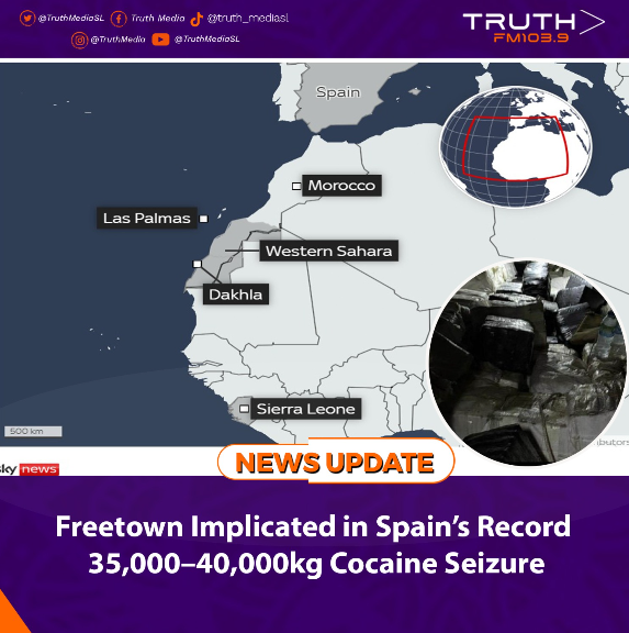Freetown Implicated in Spain’s Record 35,000–40,000kg Cocaine Seizure